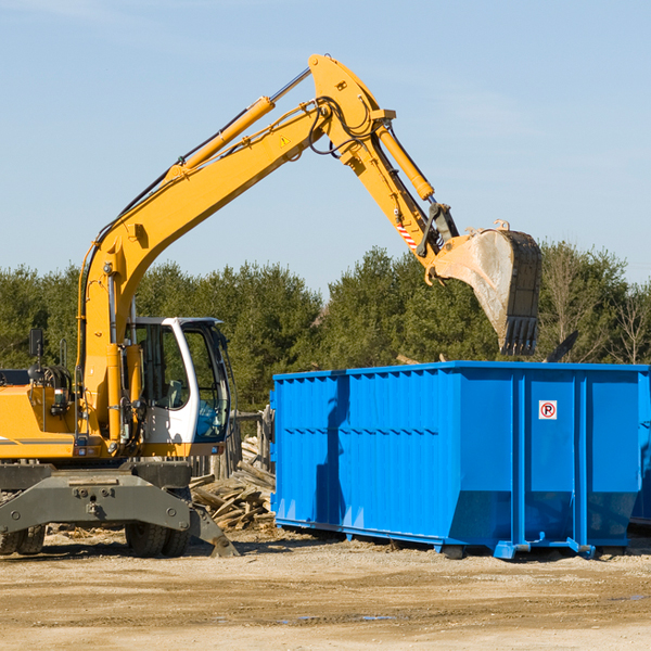 what size residential dumpster rentals are available in Diana WV